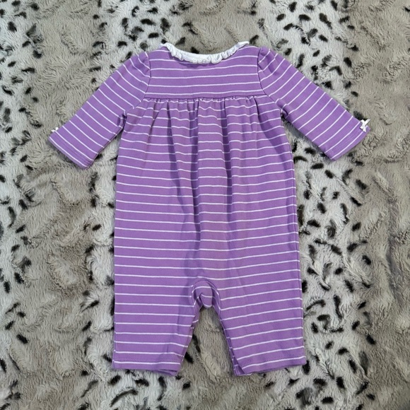 Ralph Lauren Baby Girl Pony Logo Purple Footie Romper One Piece - Picture 2 of 3